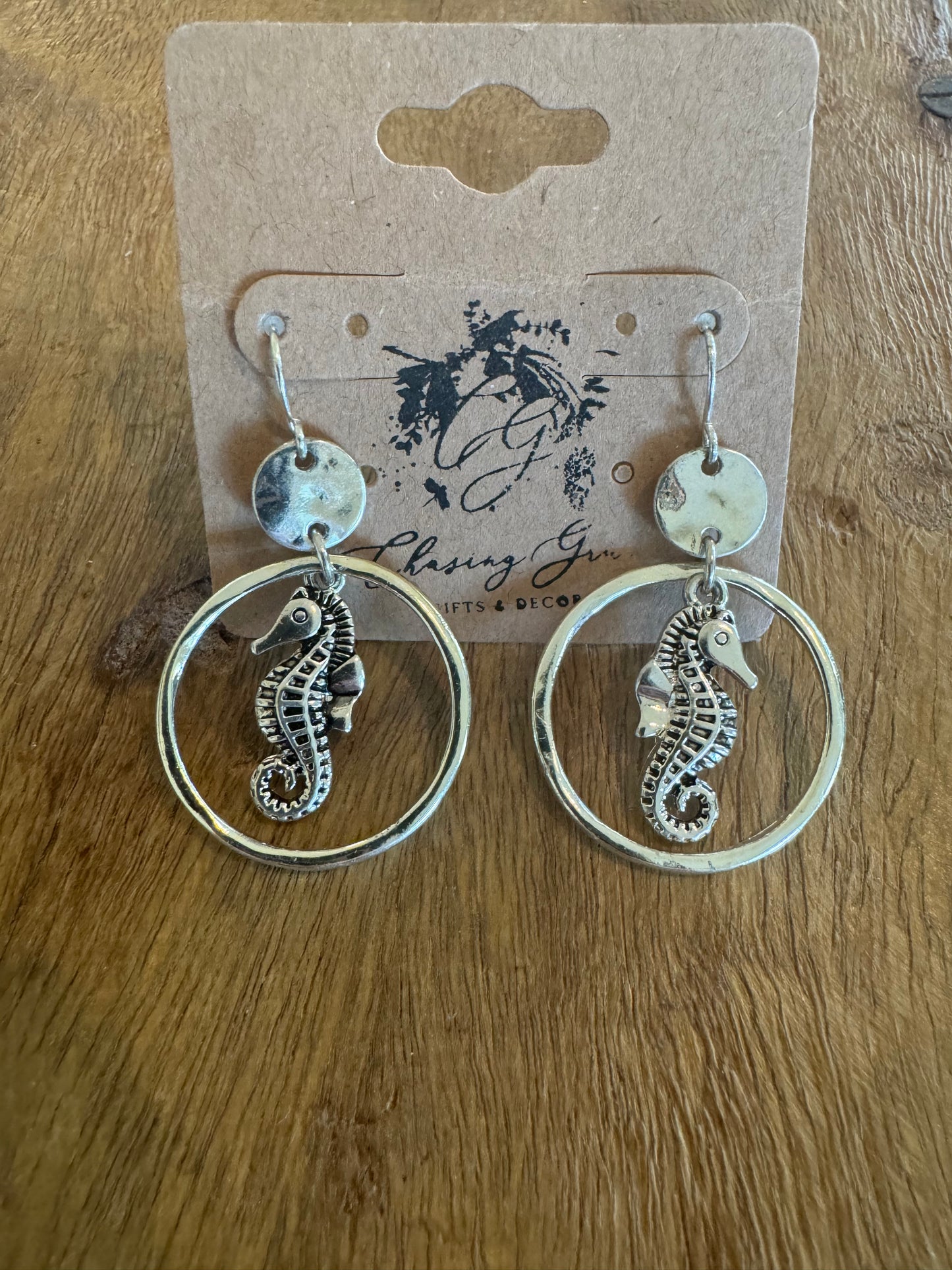 Silver Seahorse Earrings