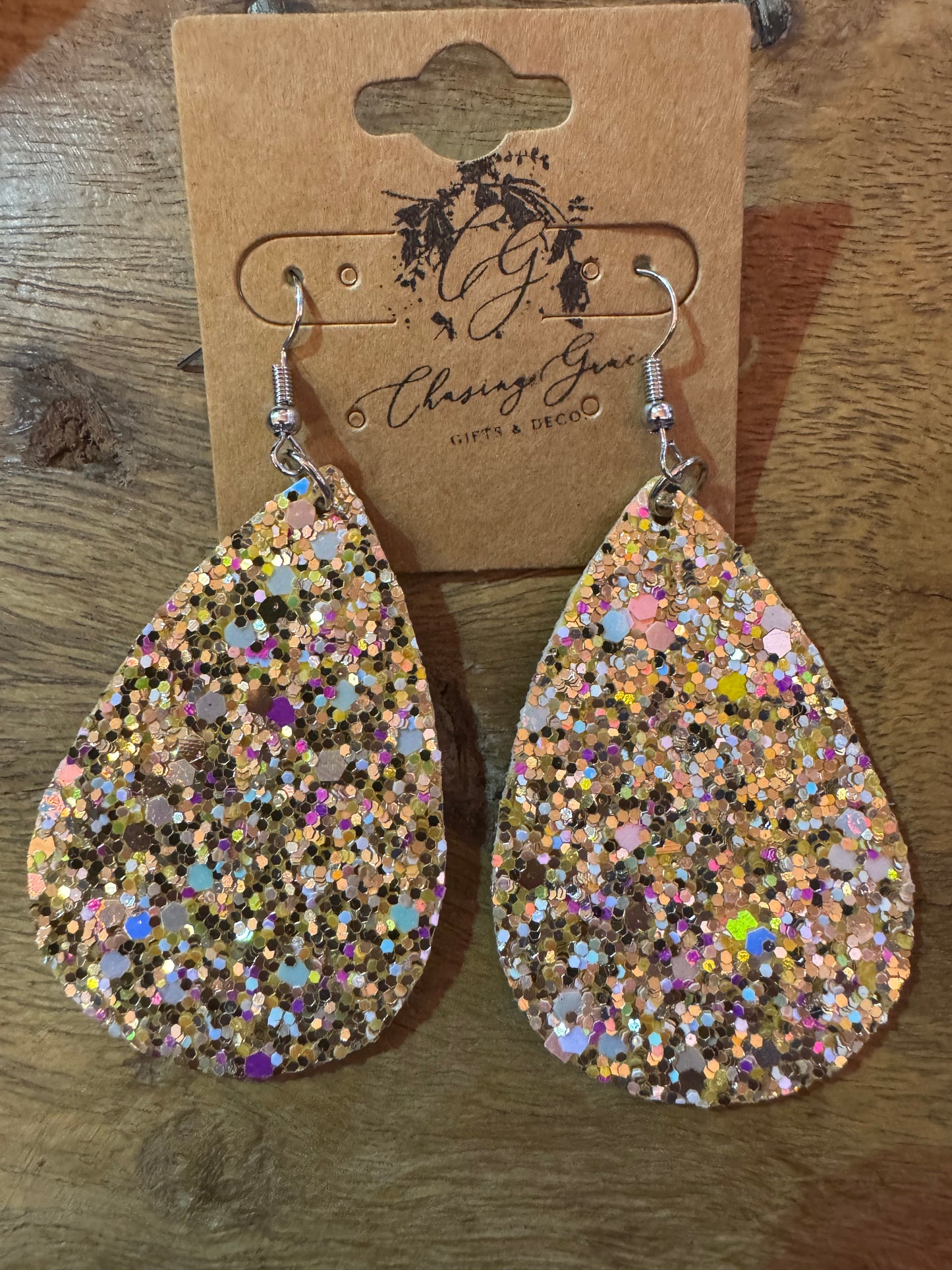 Gold Glitter Earrings