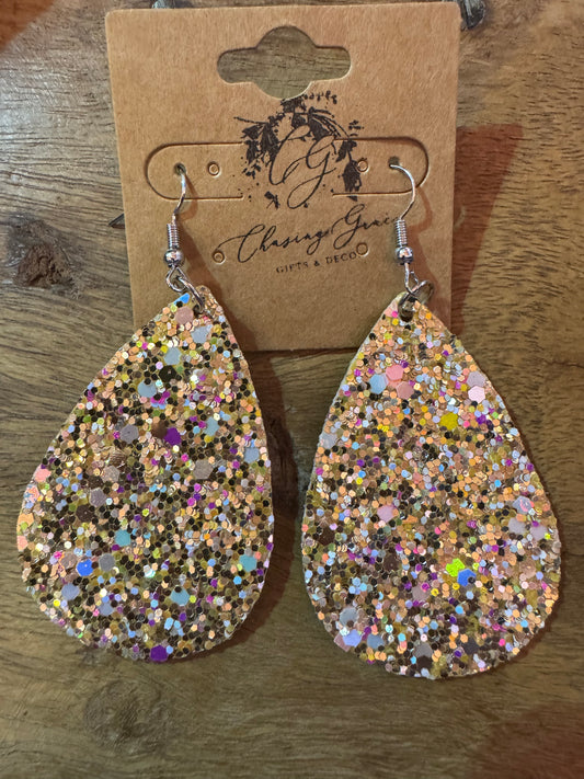 Gold Glitter Earrings
