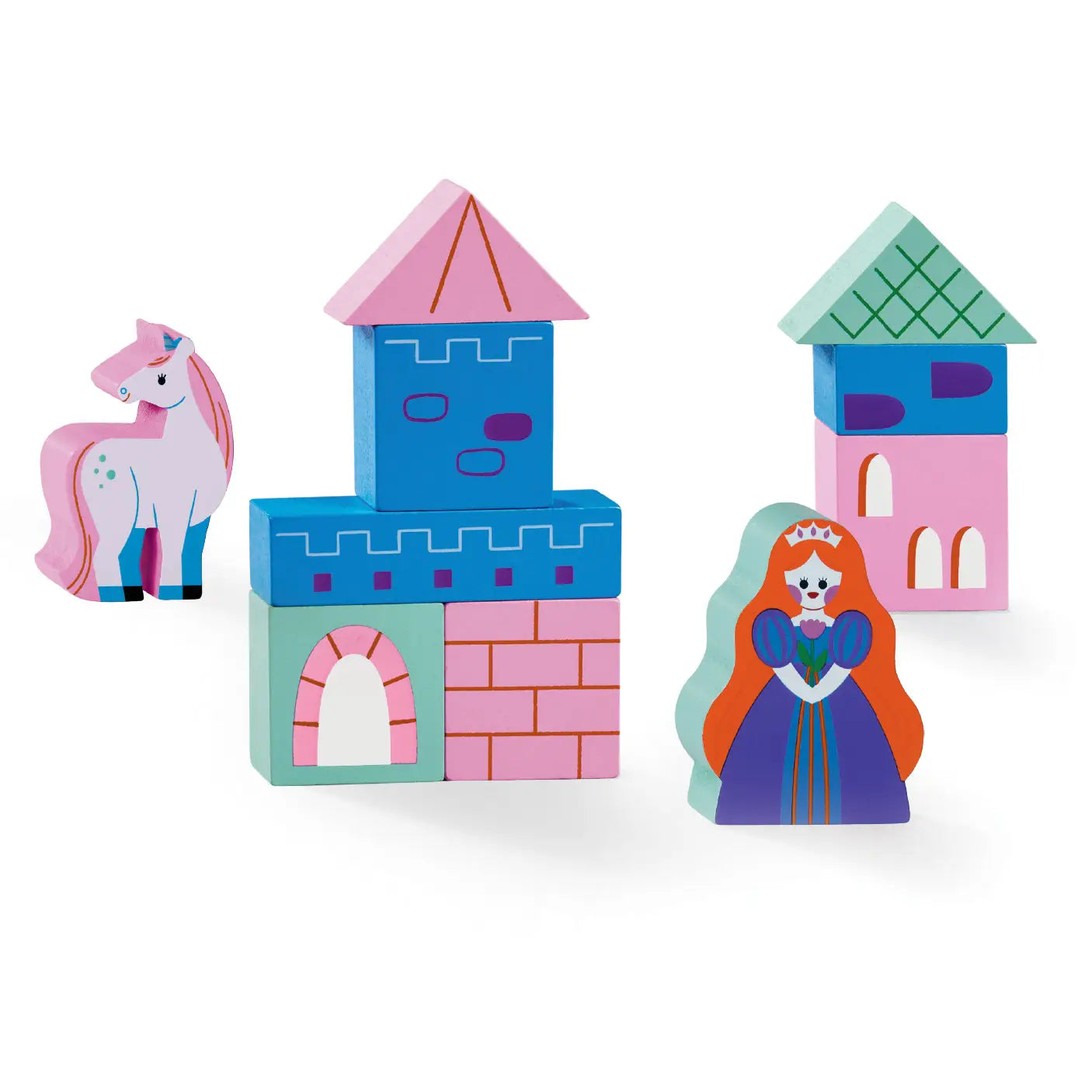 Build & Play Mini Wood Blocks - Princess Palace