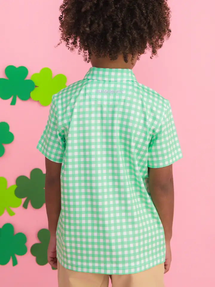 Classic Spring Bud Gingham Knit Short Sleeve Performance Polo
