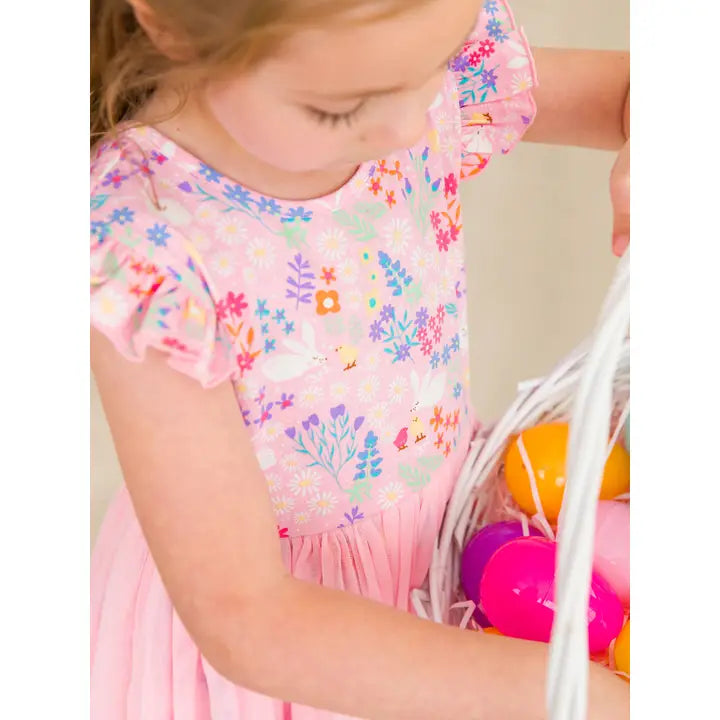 Girls Bunny and Friends Flutter Tulle Twirl Dress