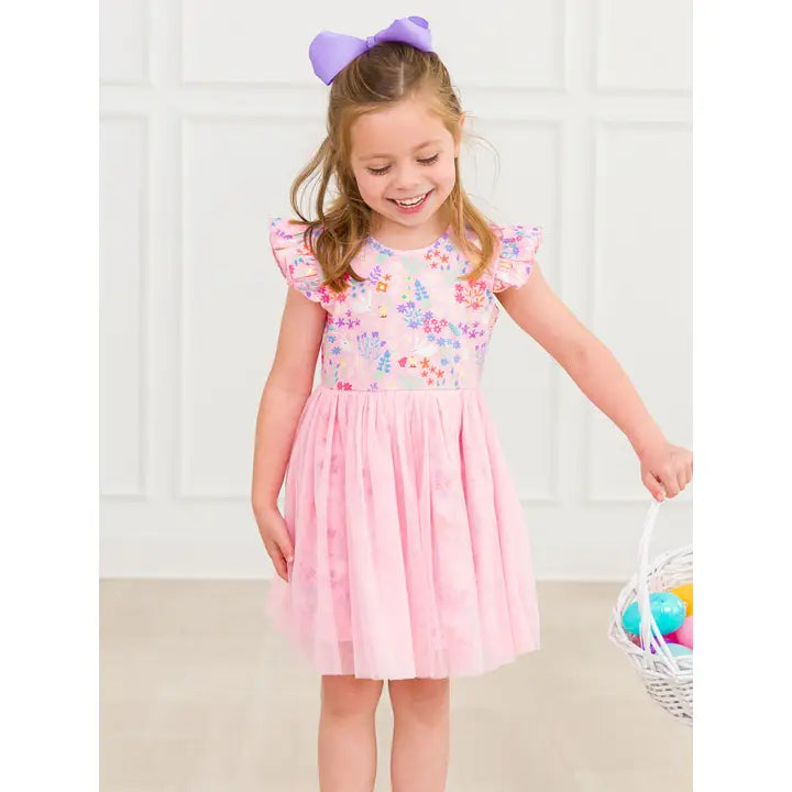 Girls Bunny and Friends Flutter Tulle Twirl Dress