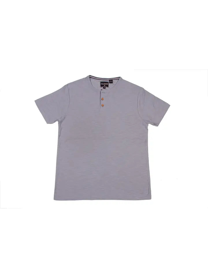 Jasper Short Sleeve Slub Henley Moody Blue