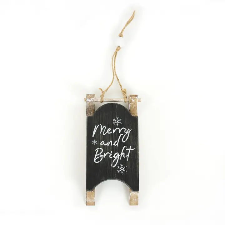 Merry and Bright Sled Ornament