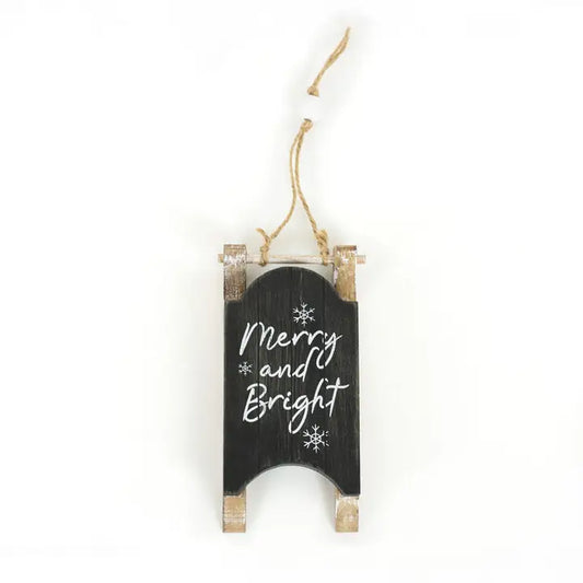 Merry and Bright Sled Ornament