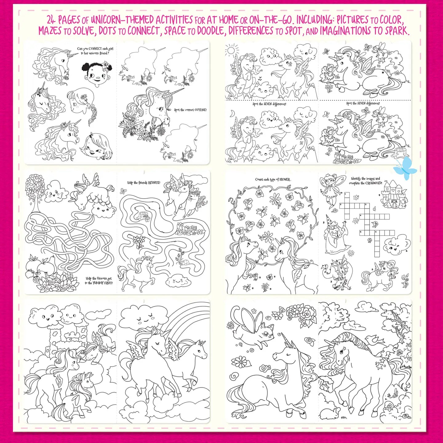 Unicorn Land Activity Book and Stackable Crayon Gift Pack