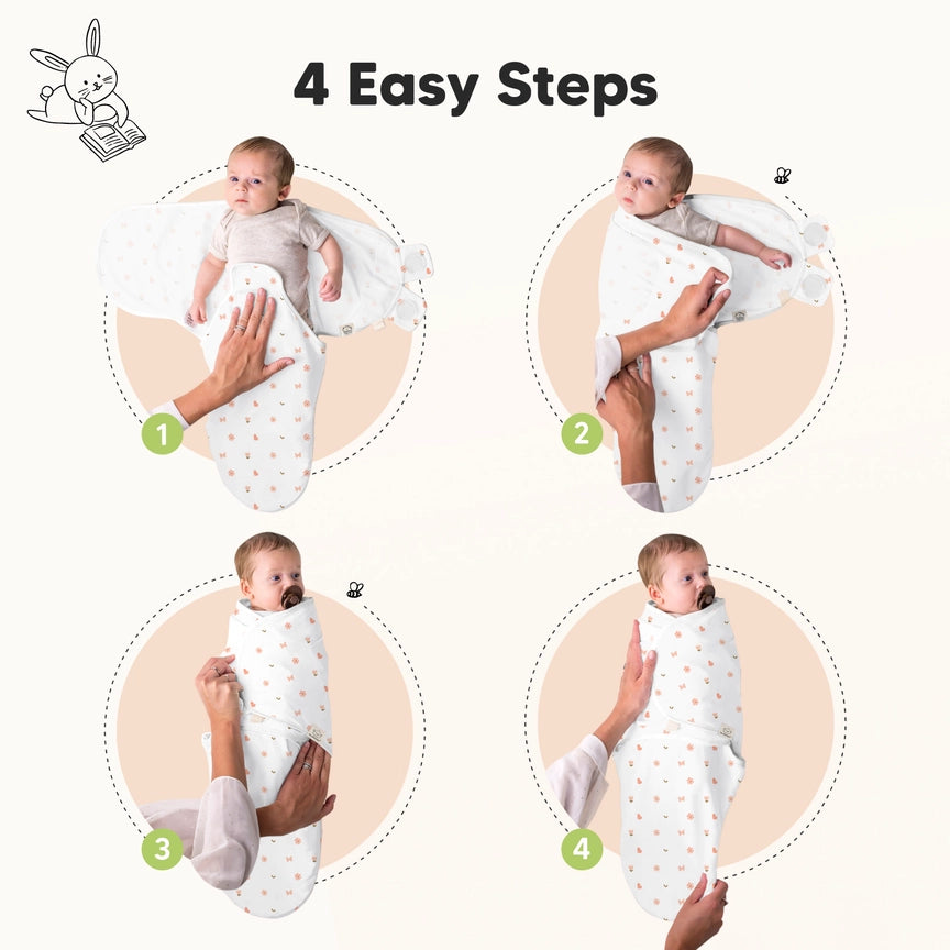 3pk Soothe Baby Swaddles 0-3 Months, Sleep Sack For Newborns Butterflies