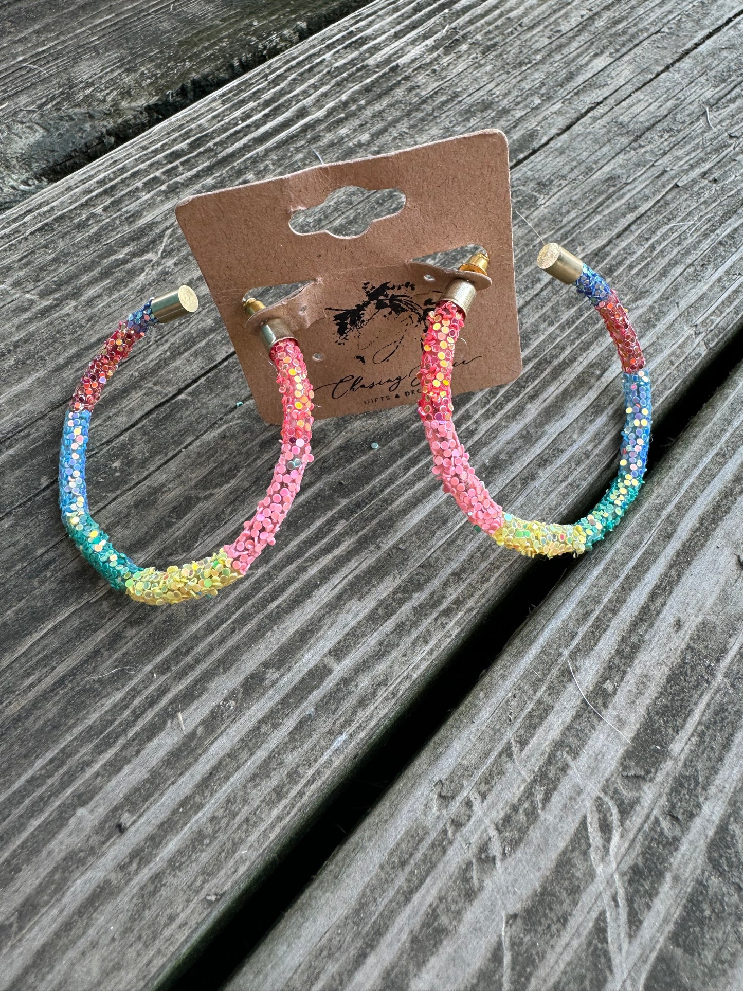 Rainbow Hoop Earrings