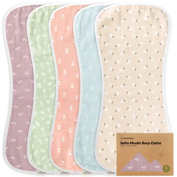 5-Pack Softe Burp Cloths Blooms