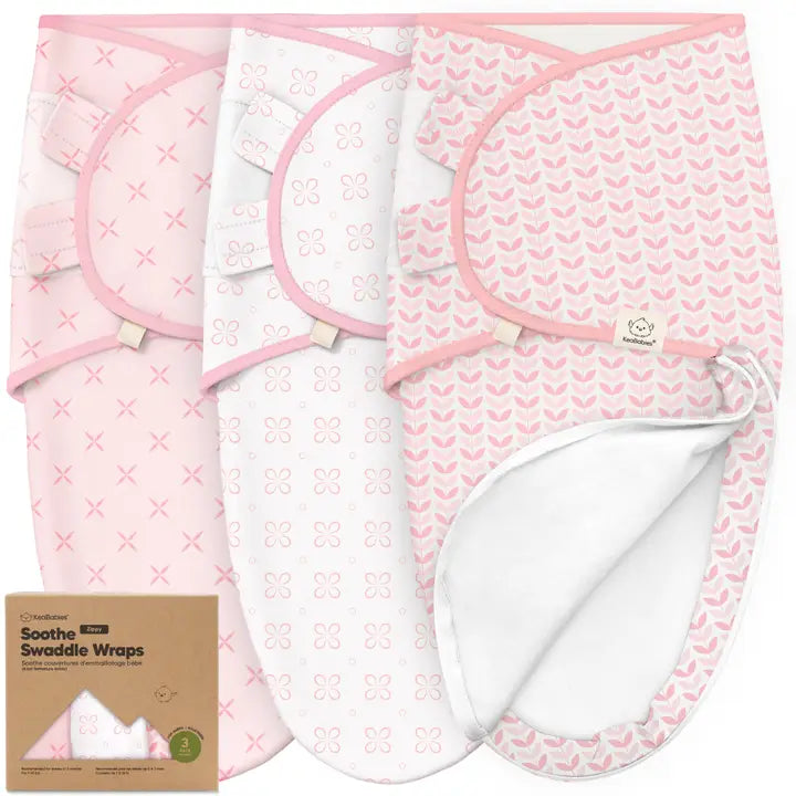 3pk Soothe Zippy Baby Swaddles 0-3 Months,Newborn Sleep Sack Blossom