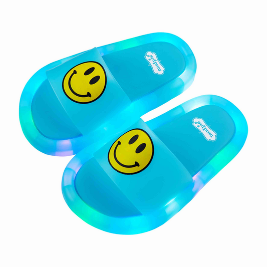 Blue Smiley Light-Up Toddler Sandals