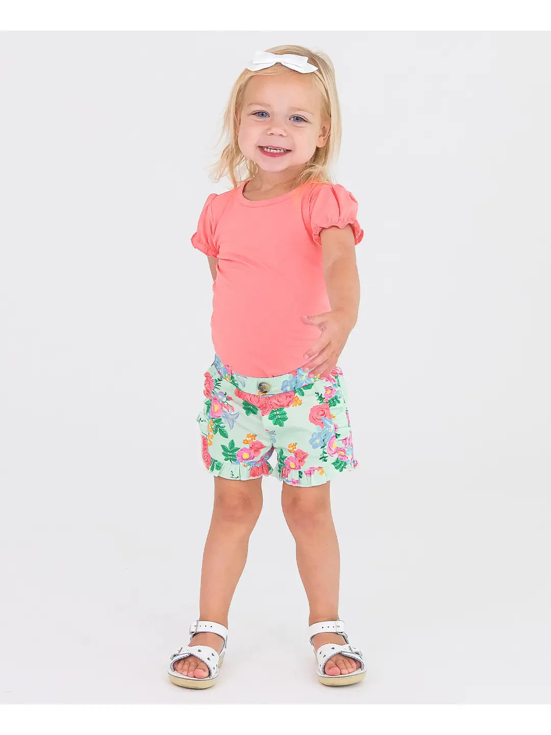 Charming Meadow Ruffle Trim Woven Shorts