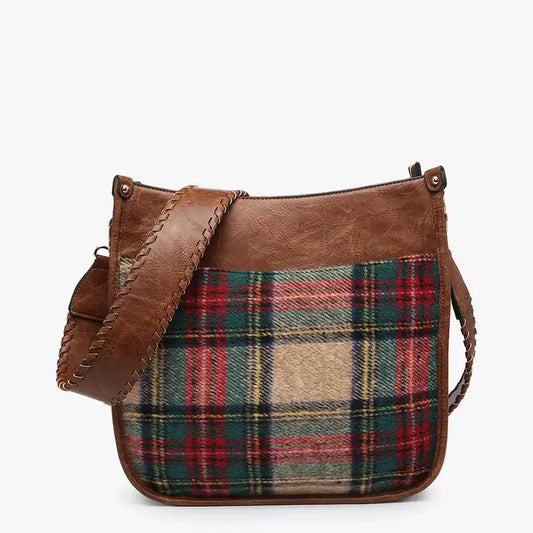 Chloe Plaid Crossbody with Guitar Strap