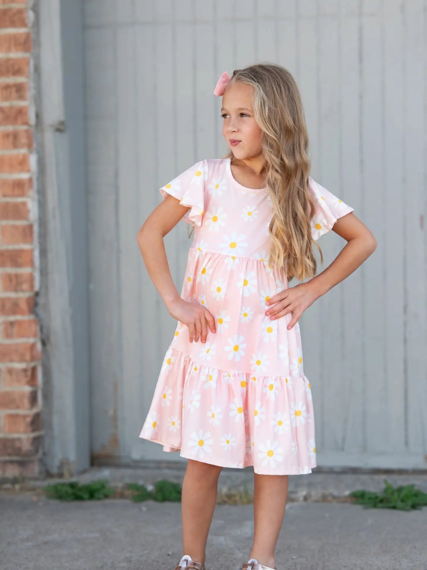 Daisy Flutter Sleeve Twirl Dress