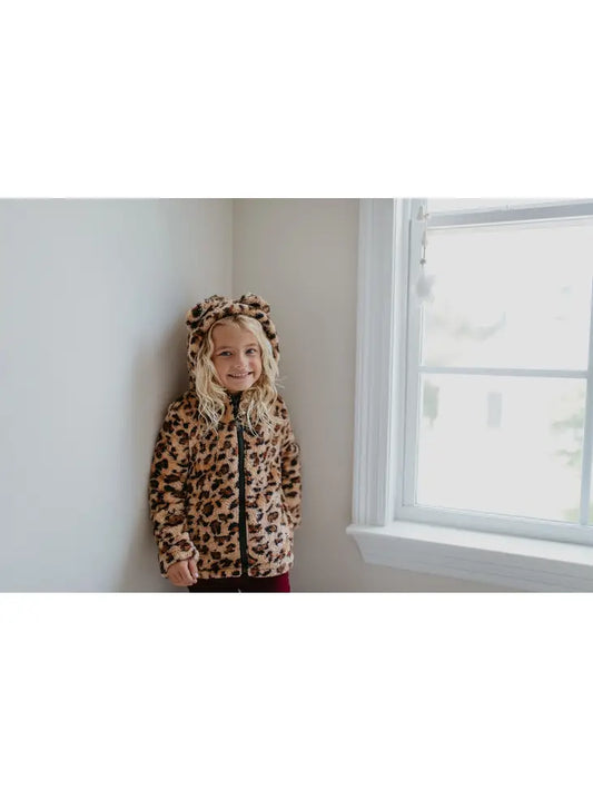 Kids Fur Leopard Jacket with Critter Ears