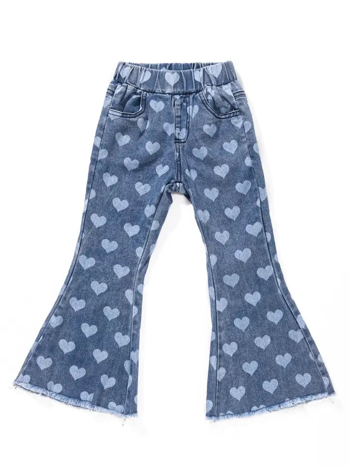 Heart Printed Kids Jeans