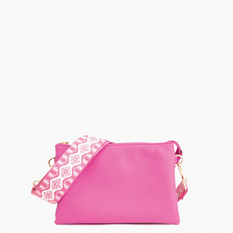Izzy Crossbody w/ Guitar Strap Hot Pink