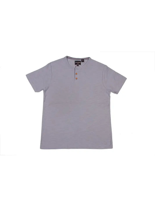 Jasper Short Sleeve Slub Henley Moody Blue