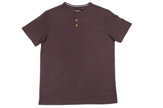 Jasper Short Sleeve Slub Henley Tar