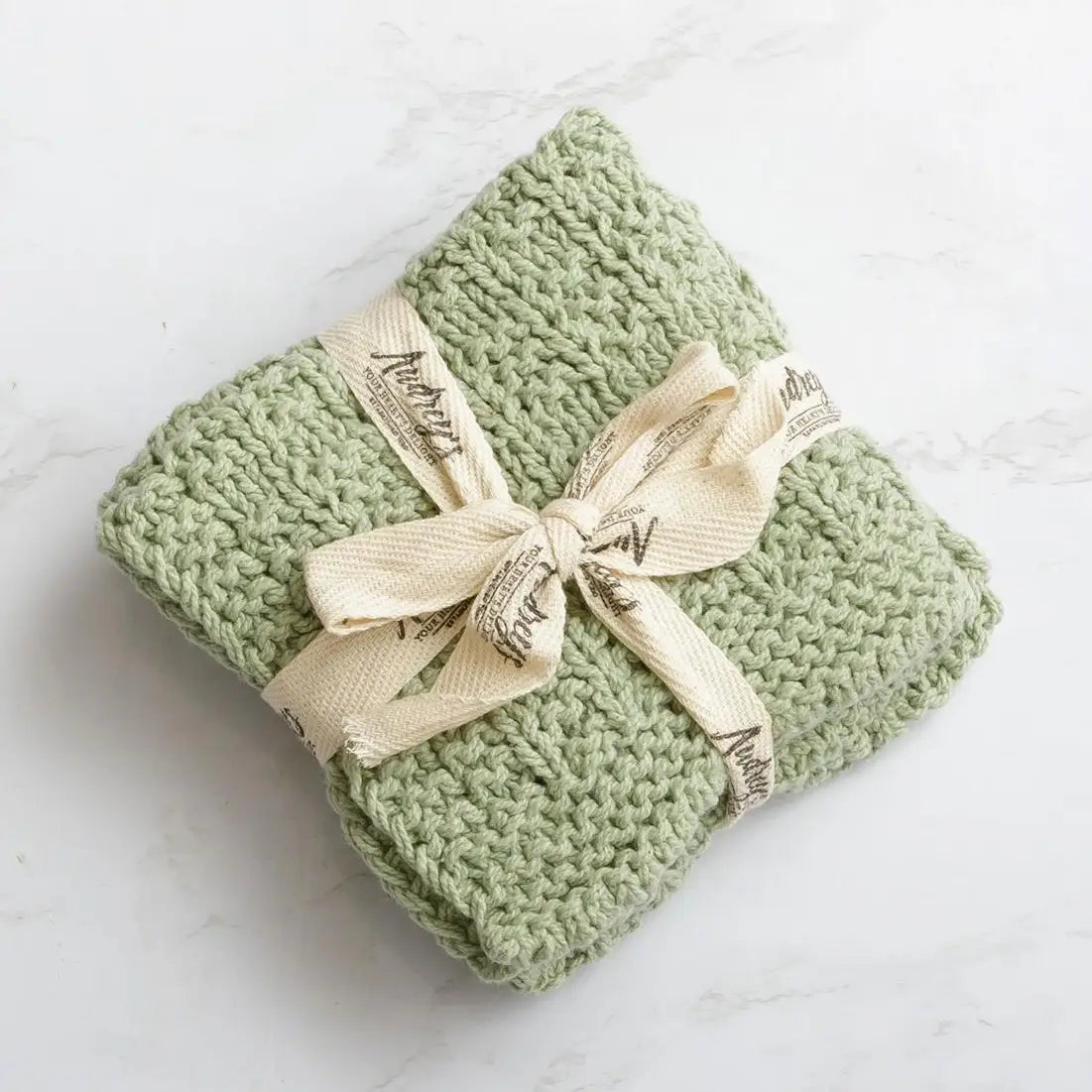 Knitted Dish Cloth Set Sage