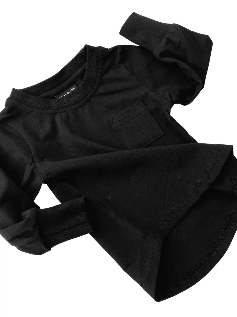 Long Sleeve Pocket Tee - Black
