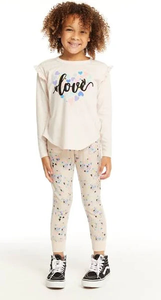 Long Sleeve 'Love' Ruffle Sleeve Shirt