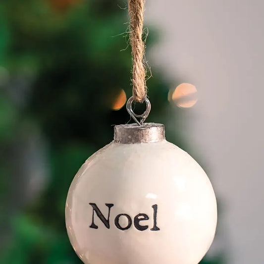 White Noel Ceramic Ornament