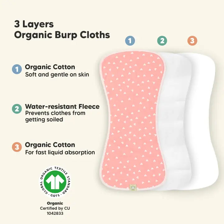 5pk Urban Burp Cloths Pink Dreams