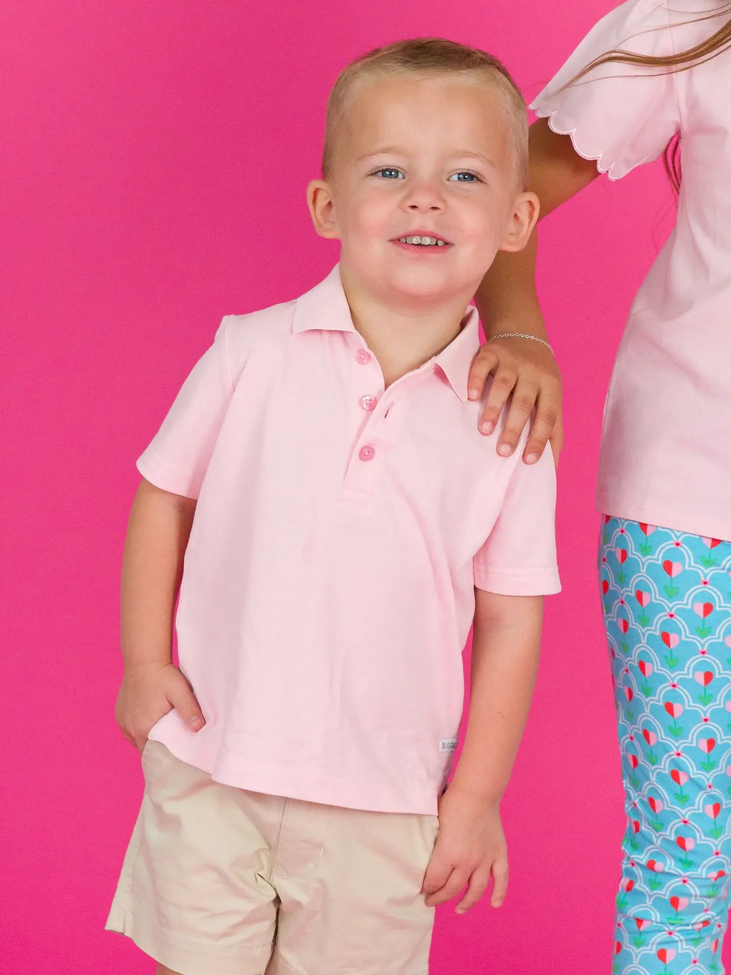 Pink Pique Short Sleeve Polo Shirt