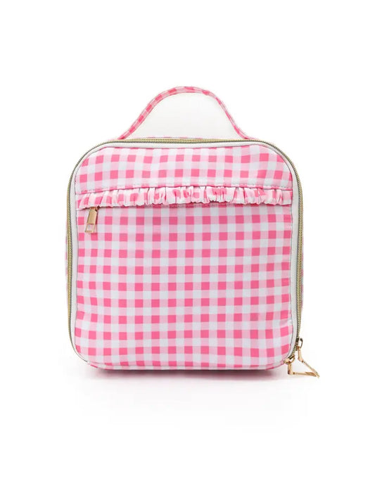 Pink Plaid Ruffle Lunch Box Bag