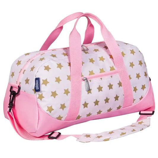 Pink and Gold Stars Overnighter Duffle Bag