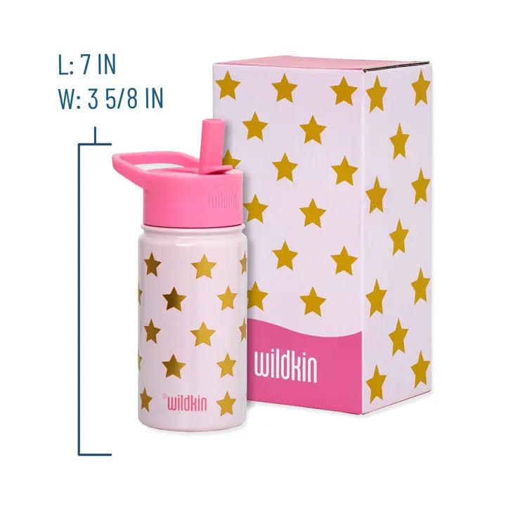 Pink & Gold Stars 14oz Steel Bottle