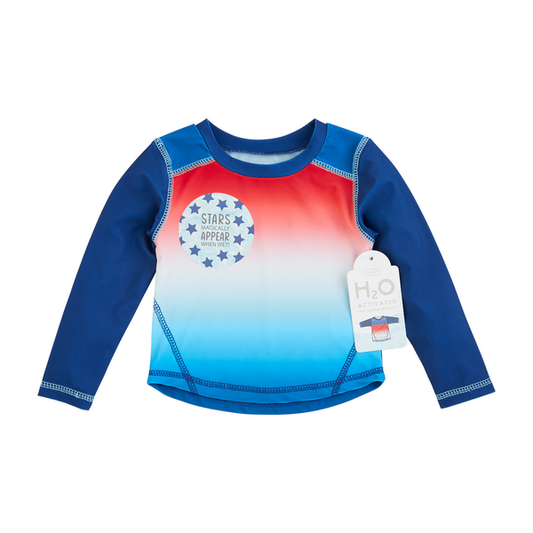 Boys' Stars Color Change Rash Guard and Swim Trunks Set