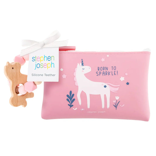 Silicone Teether with Pouch Unicorn