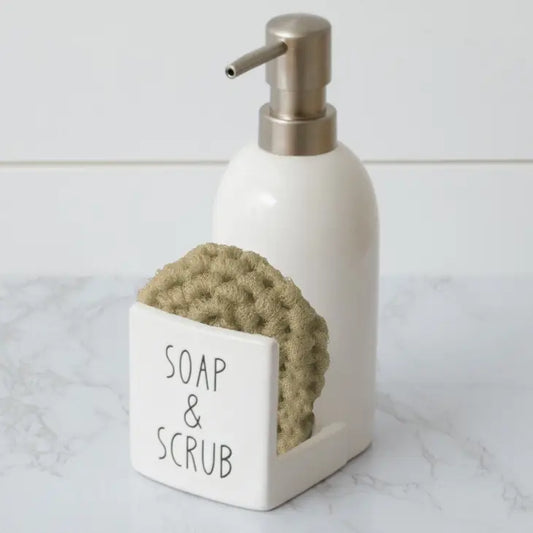 Soap Pump and Sponge Holder - Soap and Scrub