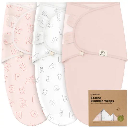 3pk Soothe Baby Swaddles 0-3 Months ABC Land Rose