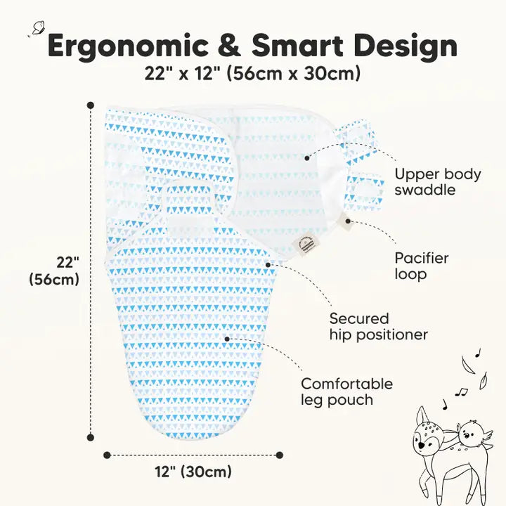 3pk Soothe Baby Swaddles 0-3 Months Storm