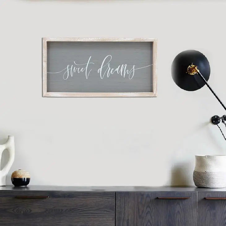 Sweet Dreams Rustic Wooden Wall Sign Plaque