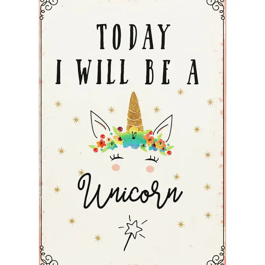 Today I Will Be A Unicorn Wood Wall Art Decor