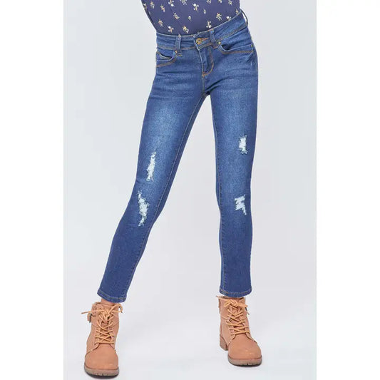 Wannabettafit Skinny Ripped Medium Wash Jeans