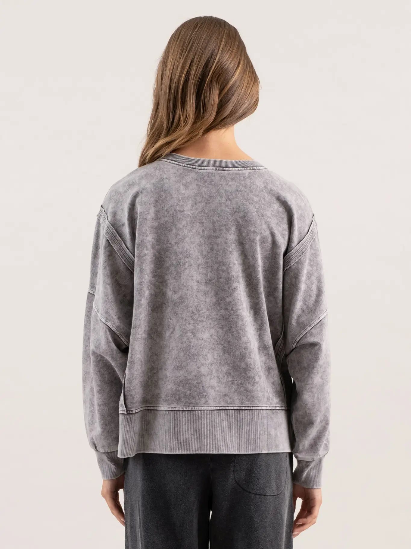 Washed Extended Shoulder Knit Top