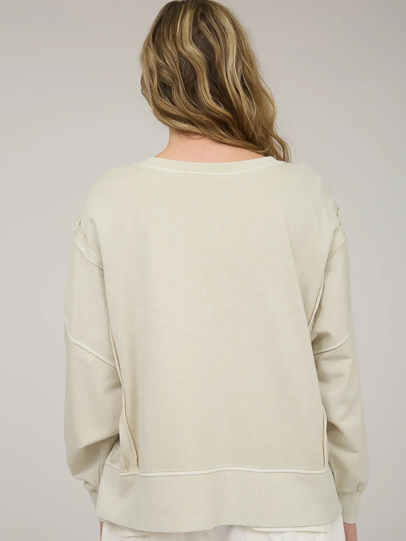 Washed Extended Shoulder Knit Top