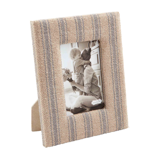 Blue Ticking Stripe Picture Frame